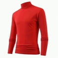 thumbnail image 1 of yuuuggc Men's Shirts Long Sleeve Shirt Slim Fit Soft Turtleneck Pullover Lightweight T Shirt Men(Red,2XL), 1 of 5
