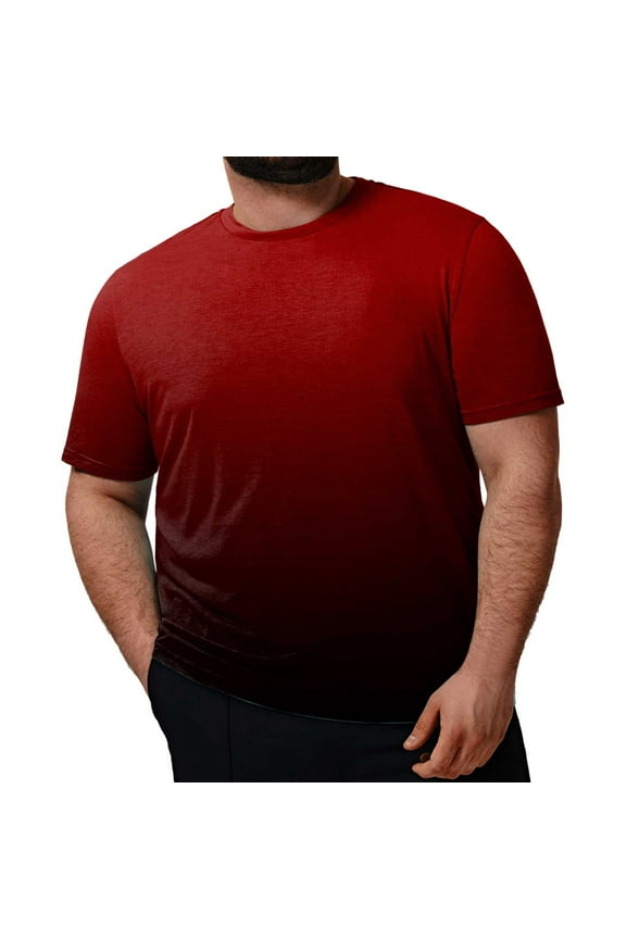 Mens Big and Tall Shirts Men's Cotton Sleeve T Shirts, Breathable & Moisture Wicking with Odor Control Red,4XL