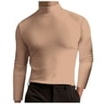 thumbnail image 1 of yuuuggc Mens Long Sleeve Shirt Slim Fit Soft Turtleneck Pullover Lightweight Shirts for Men(Rose Gold,3XL), 1 of 5