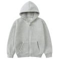 thumbnail image 1 of yuuuggc Toddler Boys Girls Cute Coat Kids Solid Color Long Sleeve Zip Up Hoodie Hooded Sweatshirt Top Boys Girls Clothes(Light Gray,9-10 Years), 1 of 9