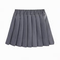 thumbnail image 1 of yuuuggc Uniform Skirts for Girls Trendy Elastic High Waist Pleated Skorts with Shorts Kids Preppy Cute Clothes(Grey,8-9 Years), 1 of 9