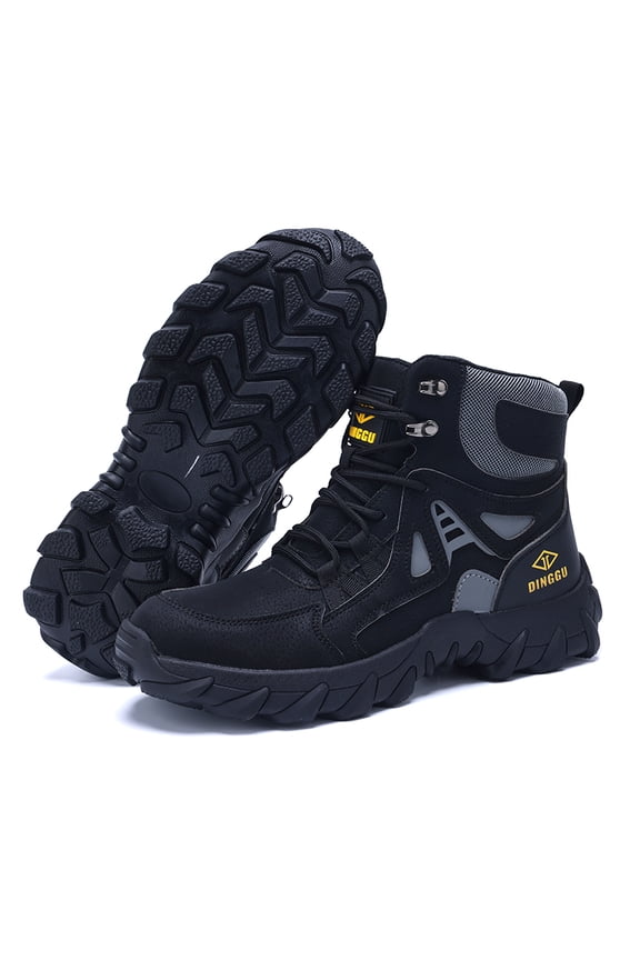 ywluxe High-Top Work Shoes for Men - Steel Toe, Kevlar Puncture-Proof Midsole, Lightweight, Breathable, All-Season Safety Shoes