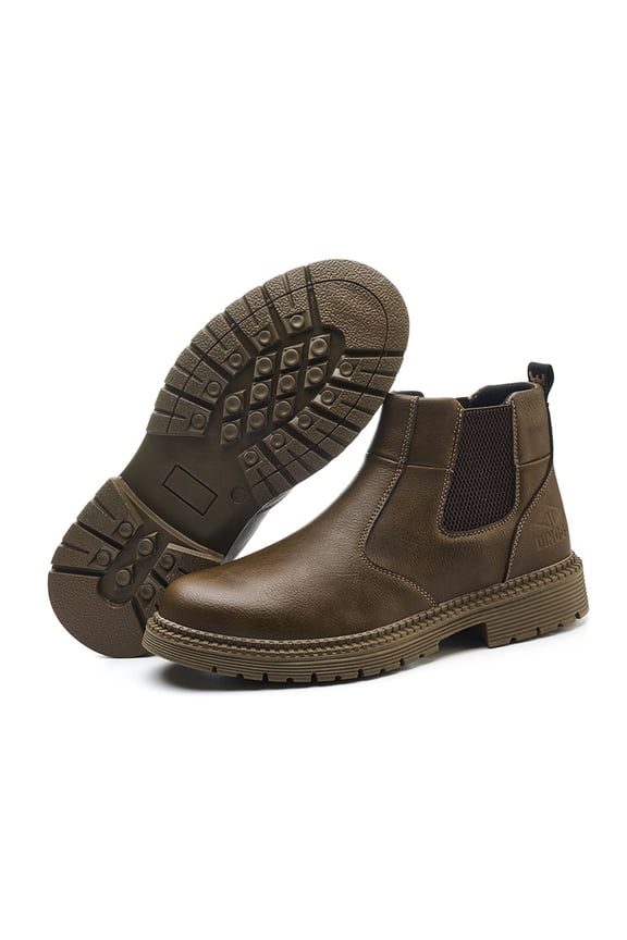 ywluxe Men's Steel Toe Work Boots - Waterproof Safety Shoes with Anti-Impact, Puncture-Proof, Wear-Resistant & Anti-Slip Performance