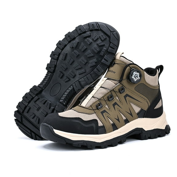 ywluxe Work Shoes for Men - Non-Slip, Mid-Top, Steel Toe (Anti-Impact), Puncture-Proof, Iron Chip Resistant, Wear-Resistant Rubber Outsole