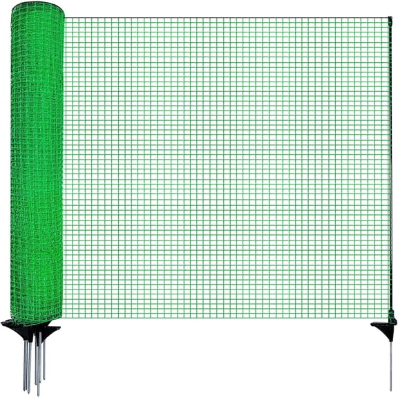yx Temporary Fence with Posts,3x50 Safety Barrier for Dog Snow Plastic Mesh Fencing with Fiberglass Stake Windbreak Rope,Movable Fencing Roll for Garden Backyard Outdoor Animal Protect