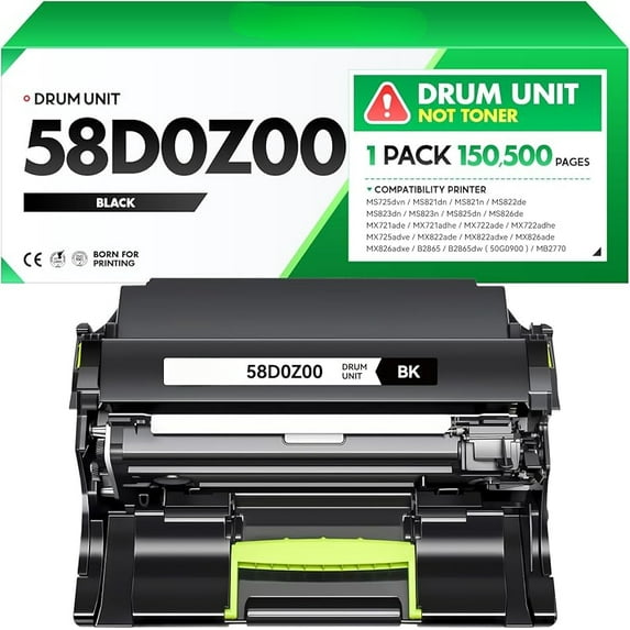 58D0Z00 Imaging Unit (Not Toner) Replacement for Lexmark 58D0Z00 Drum Unit Compatible with Lexmark MS725 MS821 MS822 MS824 MS823 MS825 MS826 MX721 MX722 MX725 MX822 MX824 MX826 B2865dw