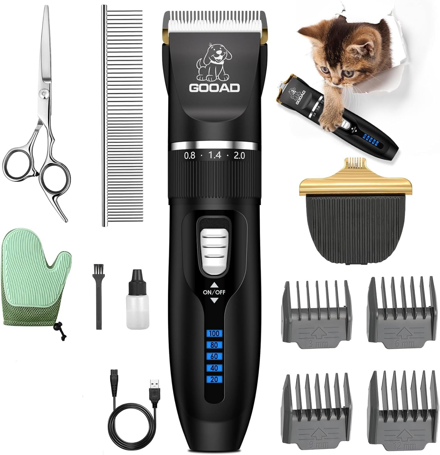Sunifier Electric Pet Grooming Clippers Haircut Kit w Stainless Steel Blade Waterproof for Dogs Cats Sheep Walmart