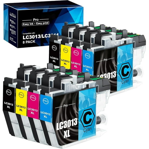 z Compatible Ink Cartridges Replacement for Brother LC3013 LC3011 LC3013XL LC-3013 to Work with Brother MFC-J491DW MFC-J497DW MFC-J895DW MFC-J690DW (2 Black, 2 Cyan, 2 Magenta, 2 Yellow)