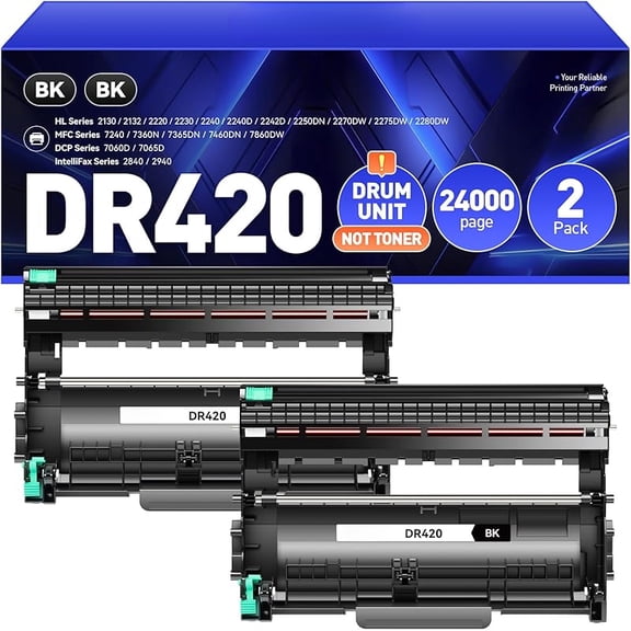z DR420 Drum Unit(Not Toner)Replacement Compatible for Brother DR420 DR-420 Imaging Drum HL-2270DW HL-2280DW HL-2230 MFC-7360N MFC-7860DW DCP-7065DN Intellifax 2840 2940 MFC-7240 HL-2240D