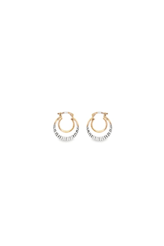 z - Small Double Layered Ridged Hoops