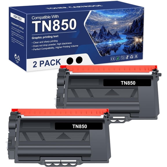 z TN850 TN820 High Yield Toner Cartridge Compatible for Brother TN 850 820 TN-820/TN-850 TN-850 TN-820 for Brother HL-L6200DW MFC-L5850DW MFC-L5700DW HL-L5200DW MFC-L5900DW Printer Black Ink 2-Pack