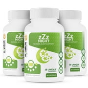 zZz Night Natural Sleep Aid - Non-Habit Sleeping Pills with Melatonin, Valerian, Chamomile & More - Promotes Relaxation & Restful Sleep for a Better Tomorrow 3 Pack - Money Back Guarantee