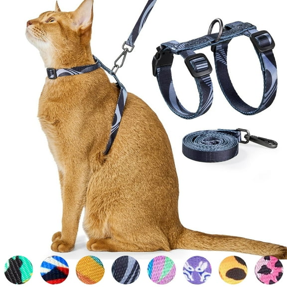 zalens Cat Harness and Leash Set, Escape Proof Adjustable kitten harness, Brooklyn Grey