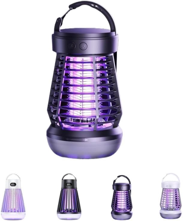 zap Zone Defender Original -All-Protection Mosquito Lantern Shockproof, Waterproof & 2-in-1 Design, Rechargeable Indoor/Outdoor Light for Safe Use in Home, Garden and Camping (J10-Black)