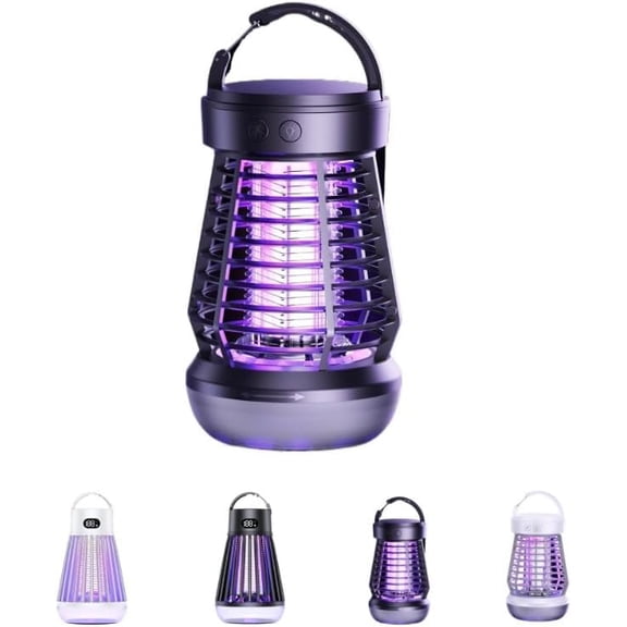 zap Zone Defender Original -All-Protection Mosquito Lantern Shockproof, Waterproof & 2-in-1 Design, Rechargeable Indoor/Outdoor Light for Safe Use in Home, Garden and Camping (J10-Black)