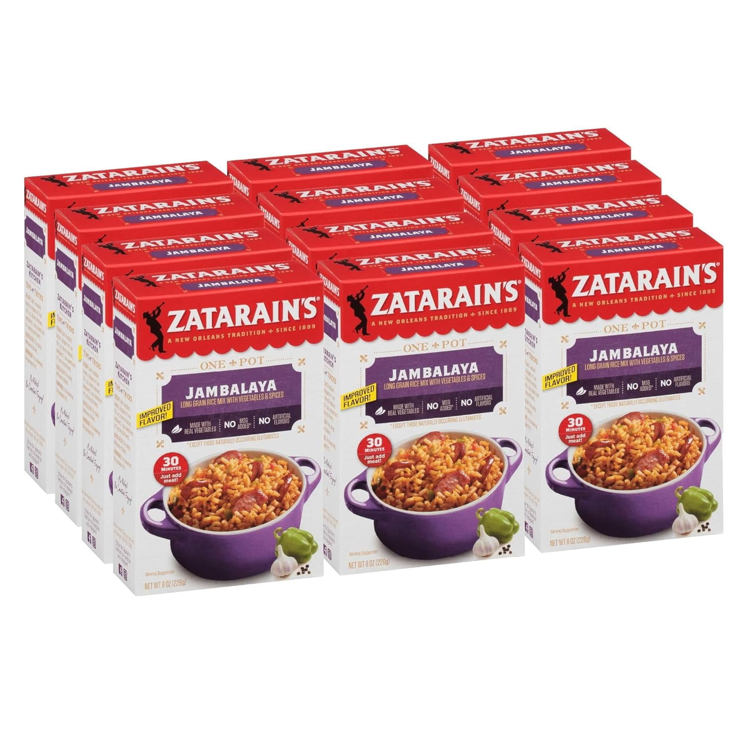 zatarain's jambalaya rice mix, 8 oz (pack of 12)