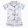 thumbnail image 1 of zaveiop Baby Boy Summer Cotton Sleepwear Toddler Boys Girls Pajamas Short Sets Cotton 2 Piece Pjs Sleepwear Summer Clothes Kids Jammies Set (White, 2-3 Years), 1 of 7