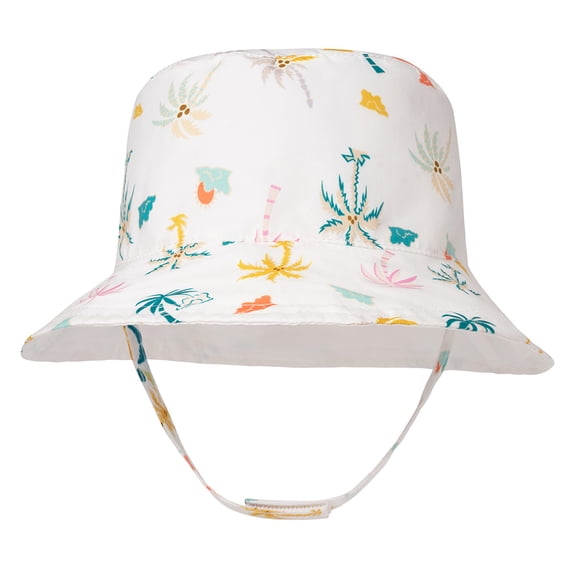 zaveiop Baby Boys Girls Bucket Hat Wide Brim Sun Protection Adjustable Summer Outdoor Beach Sun Hat (White, 0-6 Months)