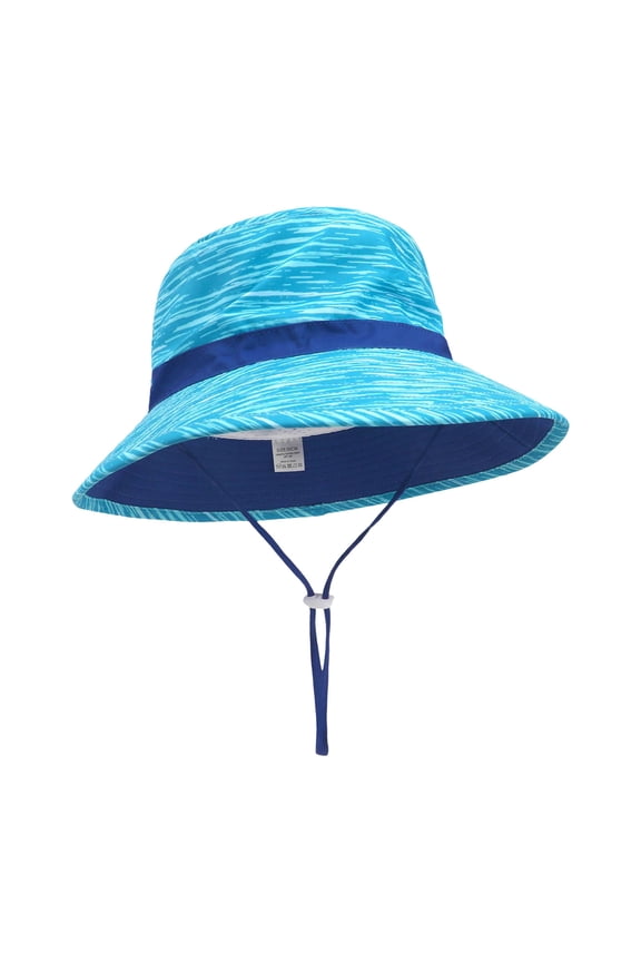 Baby Sun Hat UPF 50+ Sun Protective Toddler Bucket Hat Summer Kids Beach Hats Wide Brim Outdoor Play Hat for Boys Girls (Light Blue, 6-18 Months)