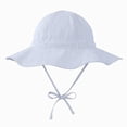 thumbnail image 1 of zaveiop Baby Toddler Infant Girls Bucket Sun Hats Protection Beach UPF 50+ Toddler Wide Brim Bucket Summer Hats (Blue, 6-12 Months), 1 of 4