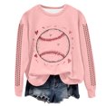 thumbnail image 1 of zaveiop Baseball Sweatshirt for Womens 2025 Long Sleeve Comfy Baseball Shirts Softball Crewneck Graphic Pullover Top (Z-Pink, XL), 1 of 8
