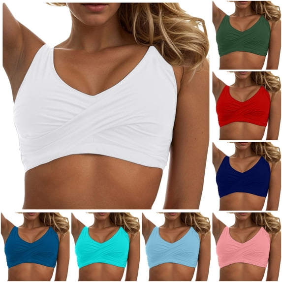 zaveiop Bikini Tops for Women Modest Bathing Suit Padded Adjustable Ruched Sporty Cropped Tankini Swim Top Only (Red, XXL)