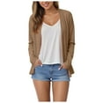 thumbnail image 1 of zaveiop Cardigan for Women Trendy Lightweight Soft Thin Long Sleeve Open Front Cardigans Casual Breathable Cover Ups Dusters (Coffee, XXL), 1 of 9