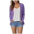 thumbnail image 1 of zaveiop Cardigan for Women Trendy Lightweight Soft Thin Long Sleeve Open Front Cardigans Casual Breathable Cover Ups Dusters (Purple, XL), 1 of 9