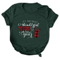 thumbnail image 1 of zaveiop Christmas Buffalo Plaid Shirt Womens It's The Most Wonderful Time of The Year Shirt Merry Christmas Short Sleeve Shirt (Z-Dark Green, M), 1 of 5