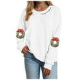 thumbnail image 1 of zaveiop Christmas Sweatshirts for Women 2025 Plus Size Funny Farm Fresh Graphic Shirts Xmas Holiday Lightweight Pullover Tops (Z-White, XL), 1 of 5