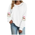 thumbnail image 1 of zaveiop Christmas Sweatshirts for Women Christmas Sweatshirts Merry and Bright Xmas Long Sleeve Blouse Top (Z3-White, L), 1 of 5