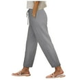 thumbnail image 1 of zaveiop Cotton Linen Pants for Women 2025 Summer Gauze Drawstring High Waisted Lounge Trouser Casual Beach Vacation Clothes (Z-Light Gray, L), 1 of 6