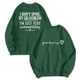 thumbnail image 1 of zaveiop Crewneck Sweatshirts Women Grandma Funny Tops I Don't Spoil My Grandkids Letter Print Pullovers (Green, XXL), 1 of 5