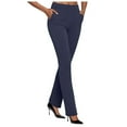 thumbnail image 1 of zaveiop Dress Pants Women Stretchy High Waisted Wide Leg Work Pants Business Casual Office Trousers Bootcut Flare Slacks with Pockets (Z-Navy, M), 1 of 5