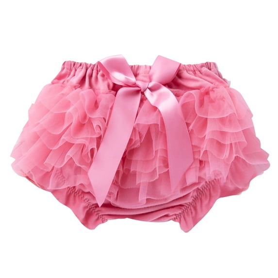 zaveiop Girls Mesh Bloomers Cute Bow Tutu Skirt Cotton Pull-On Shorts for Baby (Pink, 3-6 Months)