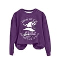 thumbnail image 1 of zaveiop Halloween Graphic Print Brushed Oversized Sweatshirt Crewneck Long Sleeve Shoulder Pullover Hoodie (Purple, XL), 1 of 4