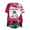 thumbnail image 1 of zaveiop Halloween Short Sleeve for Women Cute Halloween Spooky Season Graphic Printed Shirts Casual Holiday Graphic T-Shirts (Z1-Hot Pink, M), 1 of 5