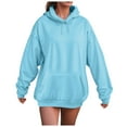 thumbnail image 1 of zaveiop Womens Oversized Hoodies Casual Cute Sweatshirts 2025 Pullover Fashion Y2K Tops Fall Outfits (Light Blue, XXXXXL), 1 of 4