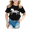 thumbnail image 1 of zaveiop Horse Shirt for Girls Western Shirt Cowgirl Tshirts Horse Riding Tee Animal Lover Gift Graphic Tees Tops (Black, 13-14 Years), 1 of 4