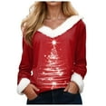 thumbnail image 1 of zaveiop Merry Christmas Sweaters for Women Fashion V Neck Long Sleeve Casual Sweatshirts Graphic Xmas Holiday Pullover Top (Z5-Red, 3XL), 1 of 4