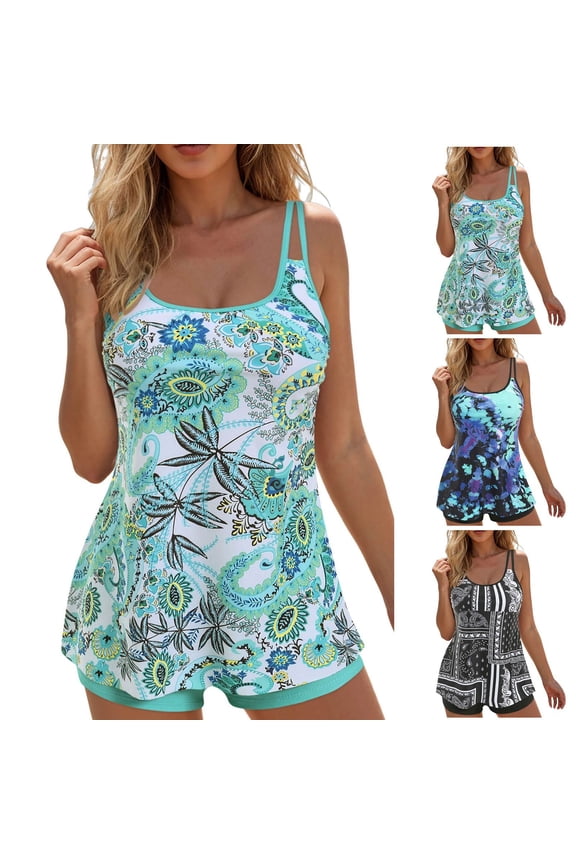 One Piece Swimdress Swimsuits for Women Tummy Control Swim Dresses Skirt Bathing Suit (Blue, XL)
