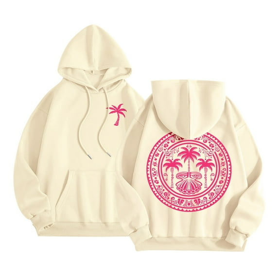 zaveiop Preppy Embroidery Floral Hoodie for Teen Girl Women Oversized Hooded Sweatshirt Y2k Vintage Graphic Pullover Top (Z4-Beige, S)