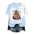 thumbnail image 1 of zaveiop Short Sleeve Shirts for Women Cute Garden Love Design for Women T-Shirt (Light Blue, S), 1 of 8