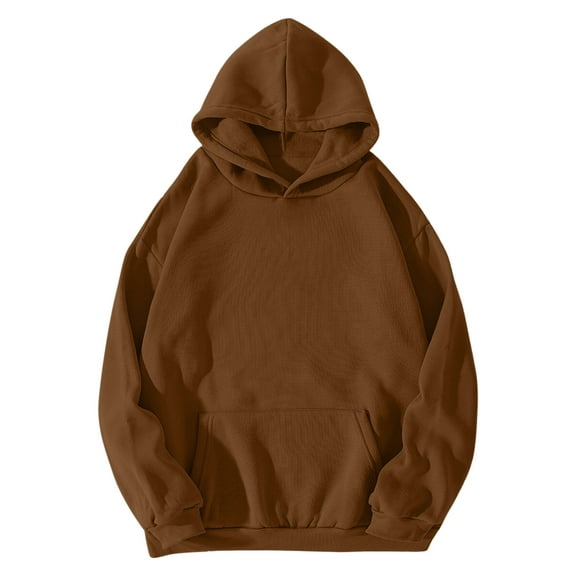 zaveiop Solid Soft Hooded Sweatshirt Classic Oversized Hoodies Loose Pullover Sweatshirts with Pocket for Womens (Z2-Coffee, S)
