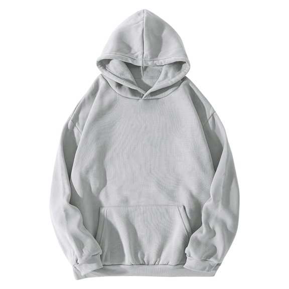 zaveiop Solid Soft Hooded Sweatshirt Classic Oversized Hoodies Loose Pullover Sweatshirts with Pocket for Womens (Z2-Grey, XL)