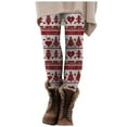 thumbnail image 1 of zaveiop Ugly Christmas Yoga Pants Christmas Leggings for Women Funny Santa Snowflake Print Costume Holiday Tights High Waist Workout Leggings (Z2-Brick Red, M), 1 of 7