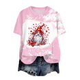 thumbnail image 1 of zaveiop Valentine's Day Tbopshirt Summer Short Sleeve Graphic Tees Plus Size Womens Tops Fashion T Shirt Printed Round Neck Short Sleeve (Z1-Pink, XXL), 1 of 8