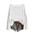 thumbnail image 1 of zaveiop Women Dolman Batwing Sleeves Knitted Sweaters Winter Boat Neck Pullovers Tops (White, M), 1 of 3