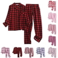 thumbnail image 1 of zaveiop Women Flannel Pajamas Set - Long Sleeve Top and Bottom - Ladies Lightweight Flannel PJs (Watermelon Red, L), 1 of 4