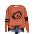 thumbnail image 1 of zaveiop Women Sports Shirt Football Graphic Long Sleeve Sweatshirt Football Print Pullover Hoodies (Orange, XL), 1 of 4